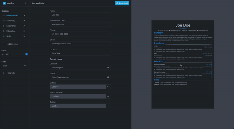 Resume template